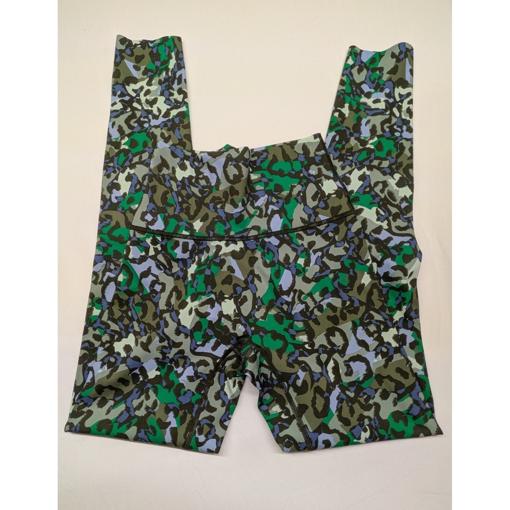 Aerie OFFLINE Real Me High Waisted Leggings Green Blue Leopard Print XS 7/8